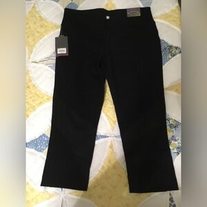 Black Fitted Cropped Athletic Pants